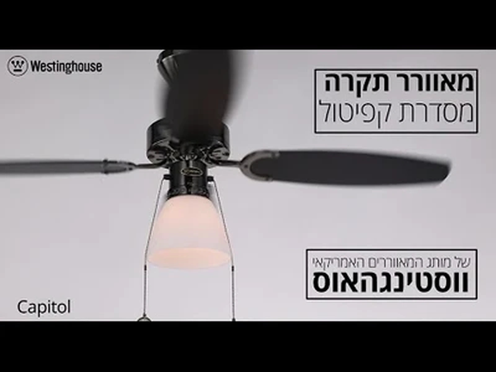 המחשת גוף התאורה והאהיל במאוורר Westinghouse Capital 42