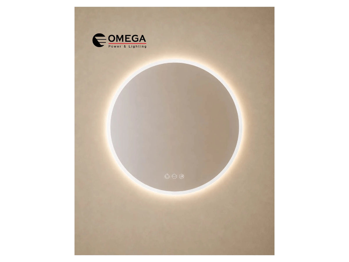 מראה עגולה LED מרחפת Aurora ללא מסגרת IP54 קוטר 80 ס"מ - LED Mirror באתר לדמרקט