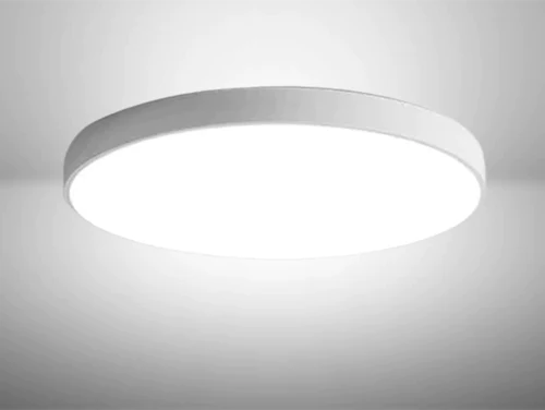 מנורה צמודת תקרה בצבע לבן גוון אור לבן קר BASIC - תצוגה - קוטר 80