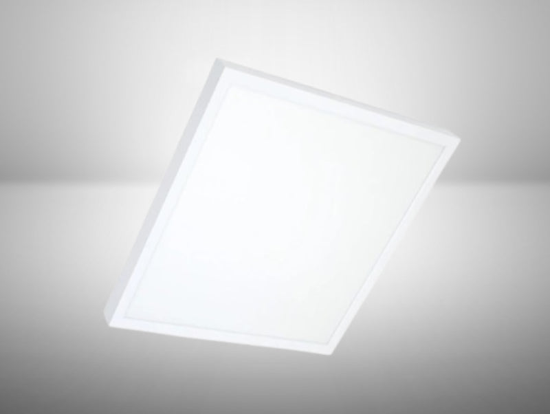 פאנל LED מלבני לבן בעיצוב שטוח עם מסגרת דקה ותאורה אחידה