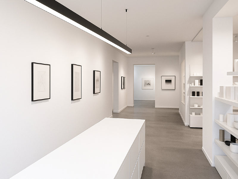 פרופיל תאורה צמוד תקרה 55X75 מ"מ - שנים או שלוש מטר - צבע שחור - גוון אור לבן קר