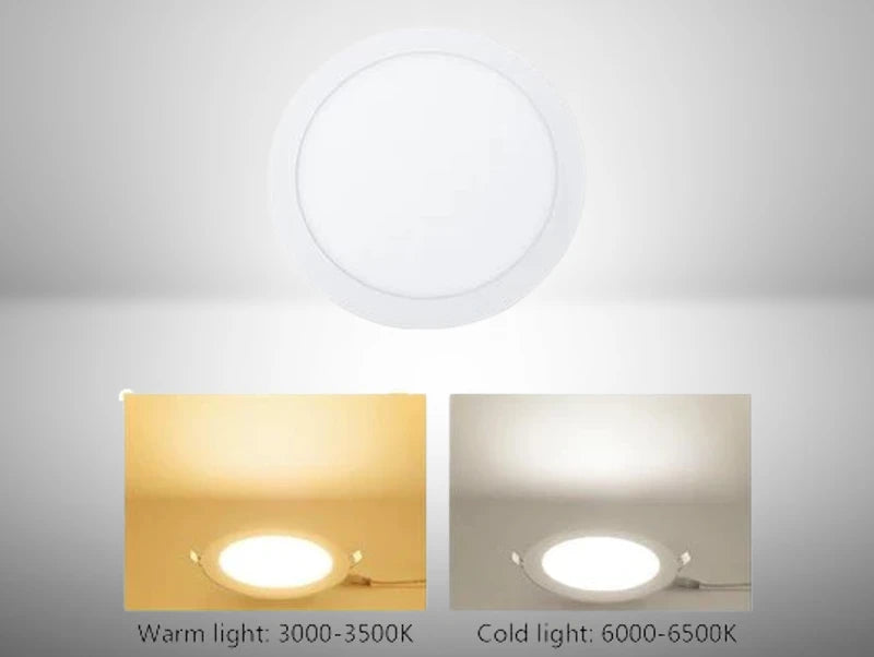 פאנל לד שקוע עגול לבן חם 3W- תצוגה