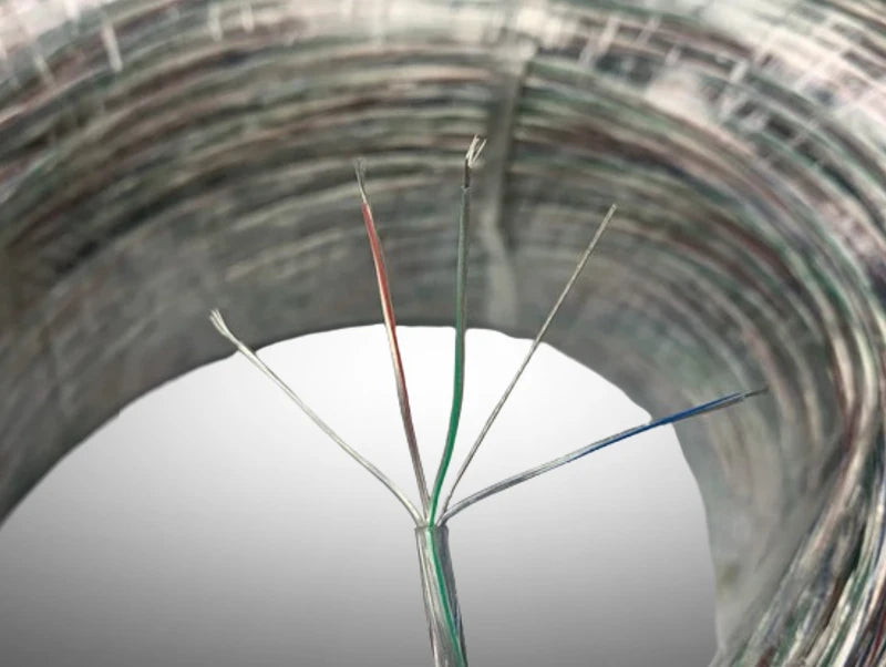 כבל חשמל דק 4 גידים + תליה שקוף גמיש