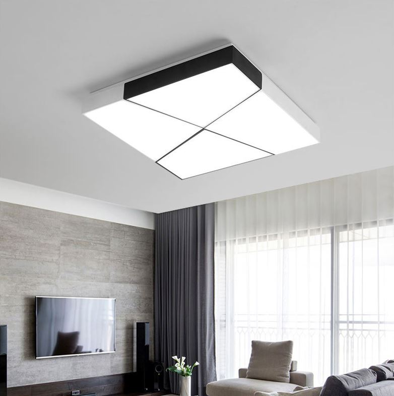 מנורה צמודת תקרה  LINES  + שלט + 3 גווני אור מובנים + דימר - תצוגה