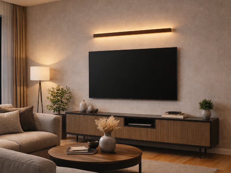 מנורת קיר VECTA מעל הטלביזיה