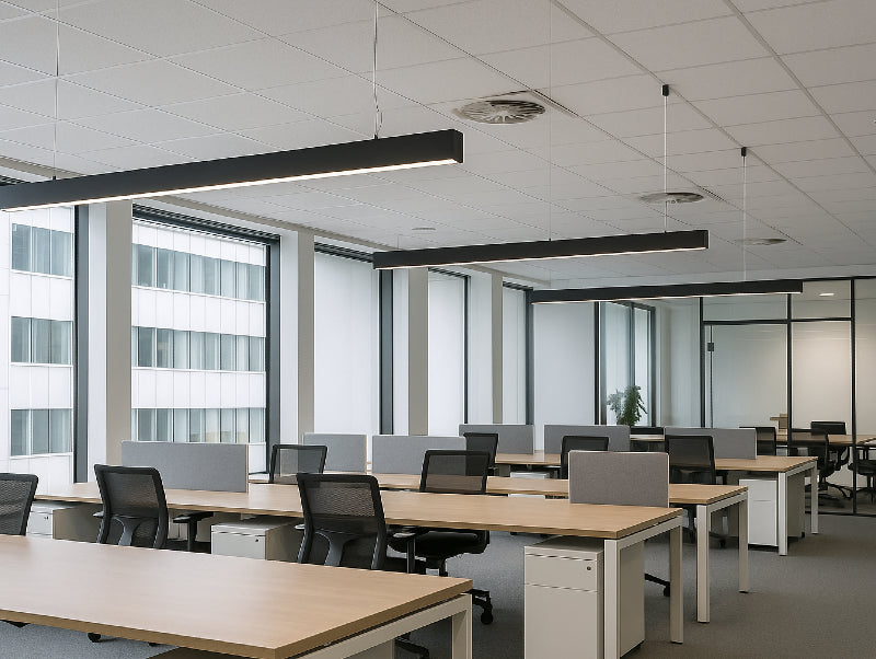 פרופיל תאורה צמוד תקרה 55X75 מ"מ - שנים או שלוש מטר - צבע שחור - גוון אור לבן קר