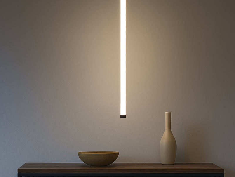 צילינדר תלייה LUMINA TUBE בפינת ישיבה