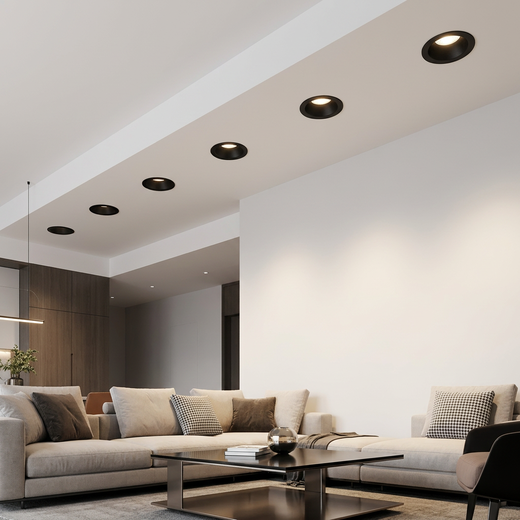 שקוע תקרה דגם INFINITY ECO CCT 12W Ø8 ס״מ מותקן בבית
