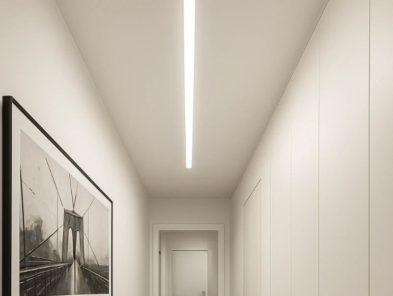 פרופיל תאורה צמוד תקרה 55X75 מ"מ - שנים או שלוש מטר - צבע לבן  - גוון אור לבן קר