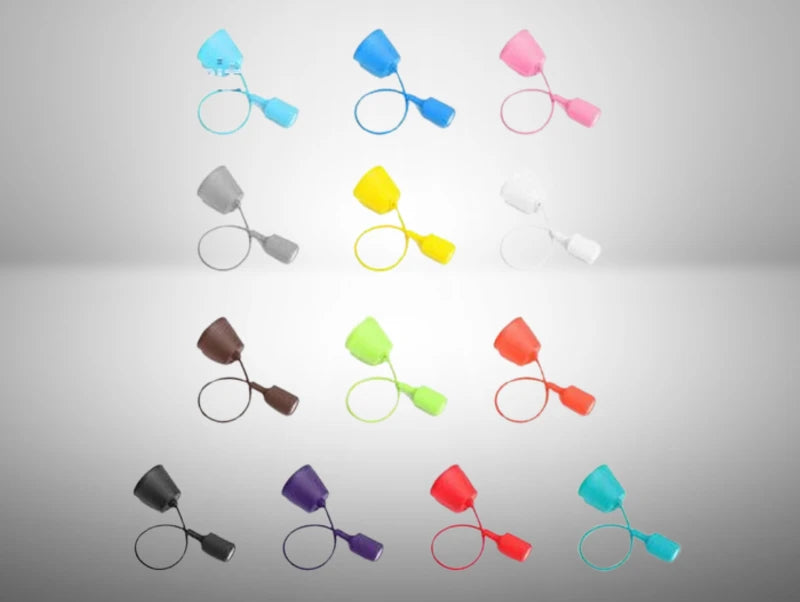 בית נורה E27 מסיליקון - 13 צבעים !