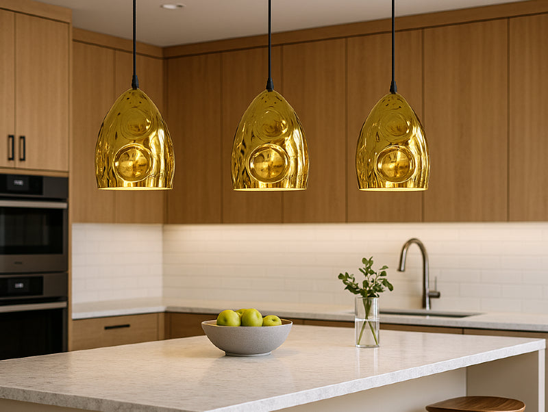 שלוש מנורות תלייה PURE GOLD