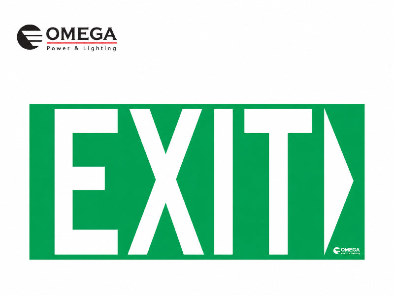 לוח שילוט EXIT ירוק עם אותיות לבנות לסימון יציאת חירום