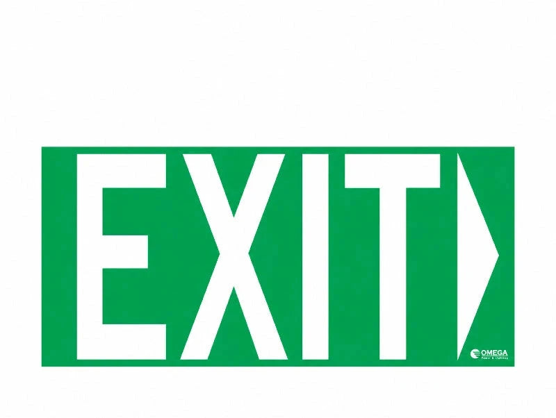 לוח שילוט EXIT ירוק עם אותיות לבנות לסימון יציאת חירום