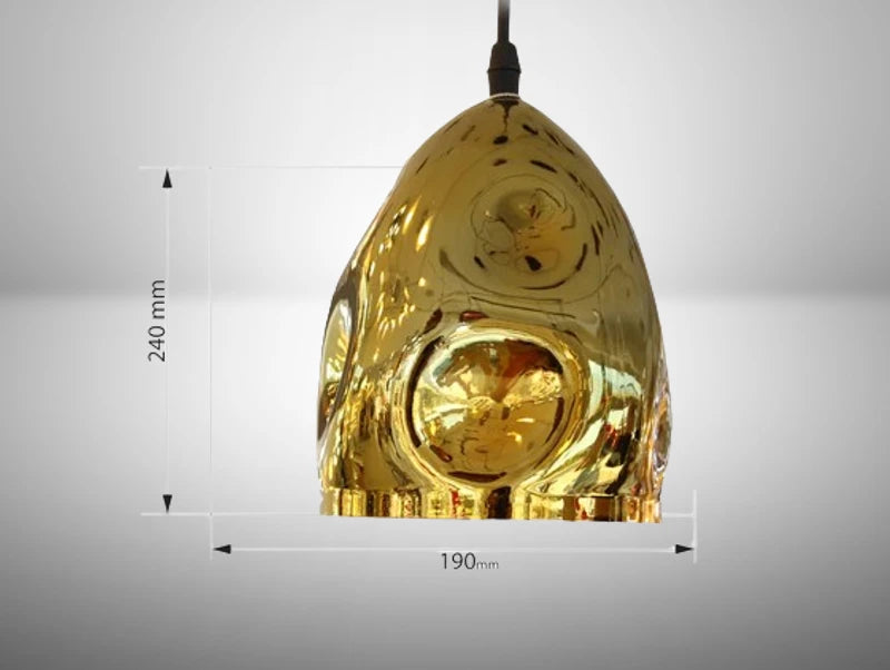 תרשים מידות של מנורת תלייה PURE GOLD