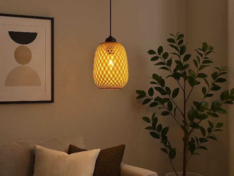 מנורת תלייה PEI בפינת ישיבה