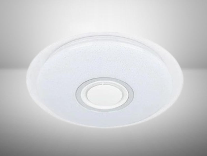 גוף תאורה צמוד תקרה עגול בגימור לבן מדגם BRILLIANT של OMEGA עם אלמנט מרכזי