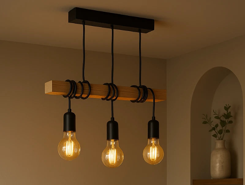 מנורת תלייה שלישייה Log Wood