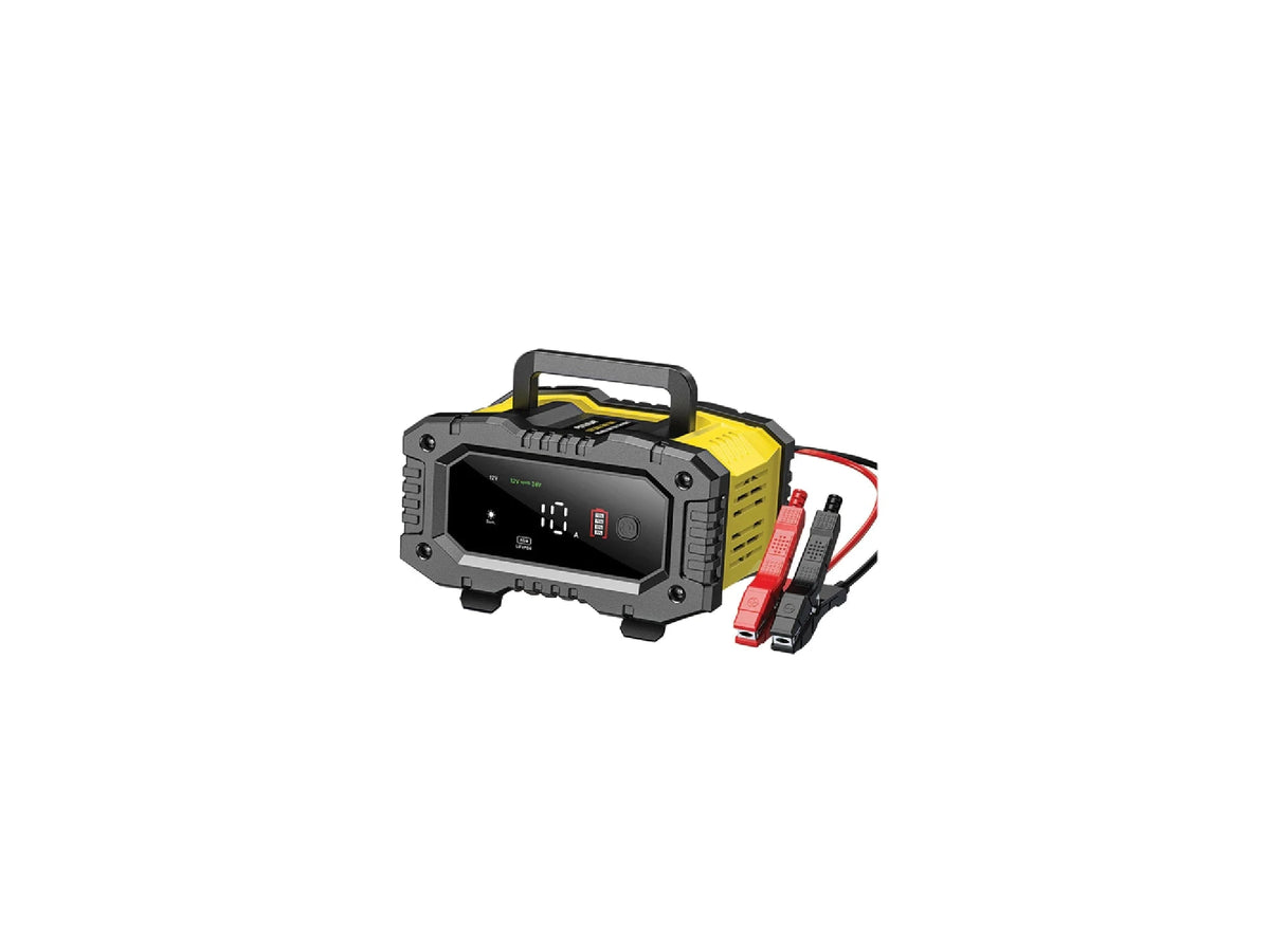 מטען מצברי עופרת חכם 12/24V וולט זרם טעינה 10A כולל מסך LCD - BATTERY באתר לדמרקט