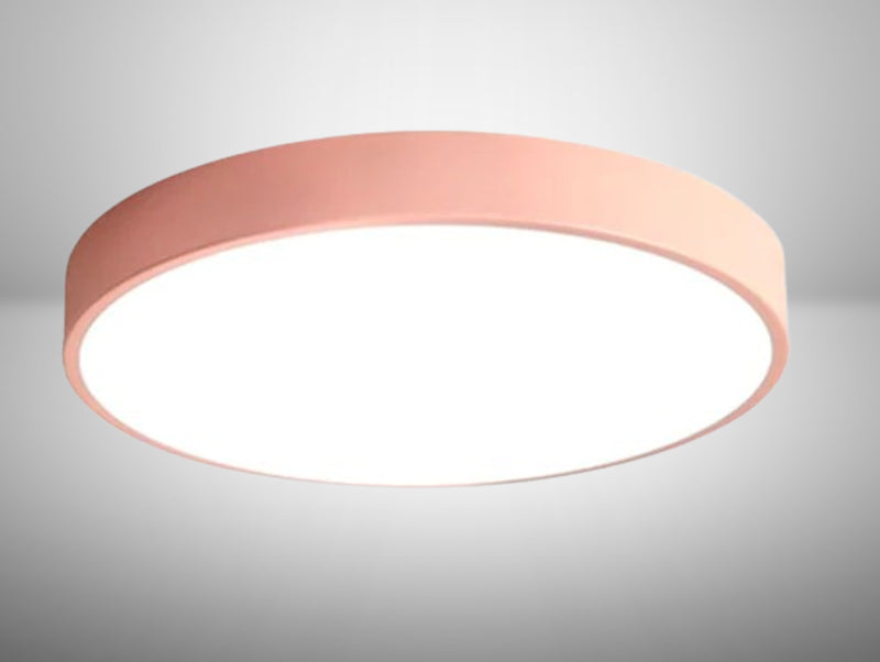מנורה צמודת תקרה SLIM  - בצבע ורורד - תצוגה - קוטר 60