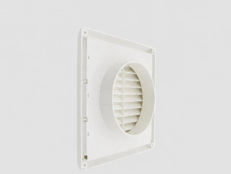 תריס קבוע 8" OMEGA מרובע עם רשת הגנה פנימית ליציאת אוויר, דק ועמיד