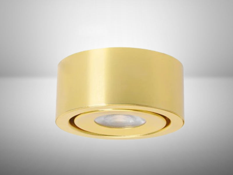 צילינדר תאורה בגימור זהב מדגם LUKA עם ספוט מרכזי שקוע