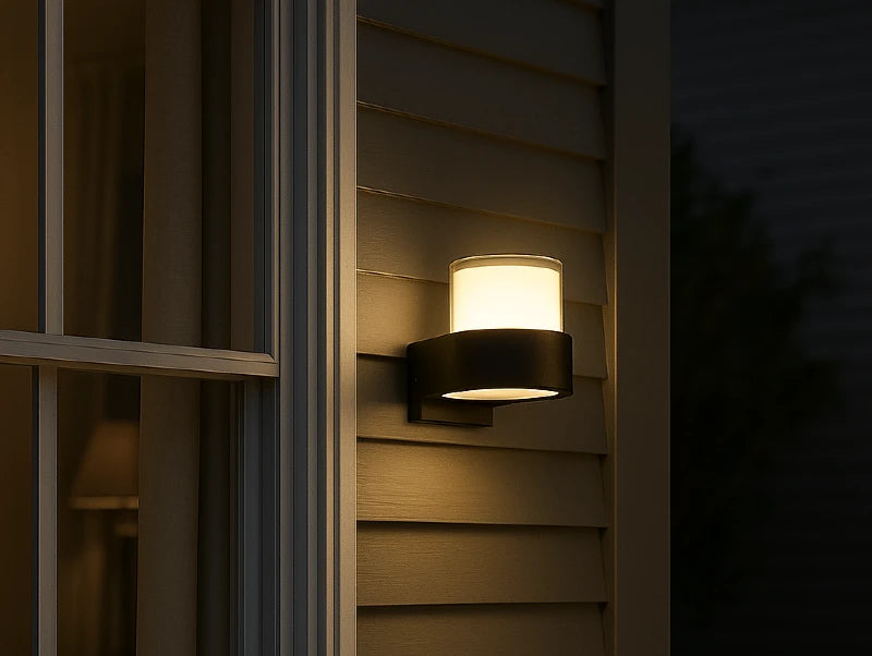 מנורת קיר חוץ poss על קיר חיצוני