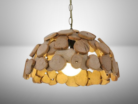 מנורת תלייה גזעי עץ בקוטר 40 ס"מ BROWN