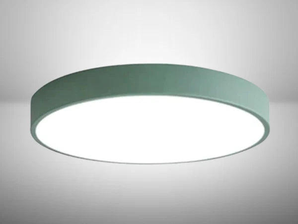 מנורה צמודת תקרה SLIM  - בצבע ירוק - תצוגה - קוטר 60