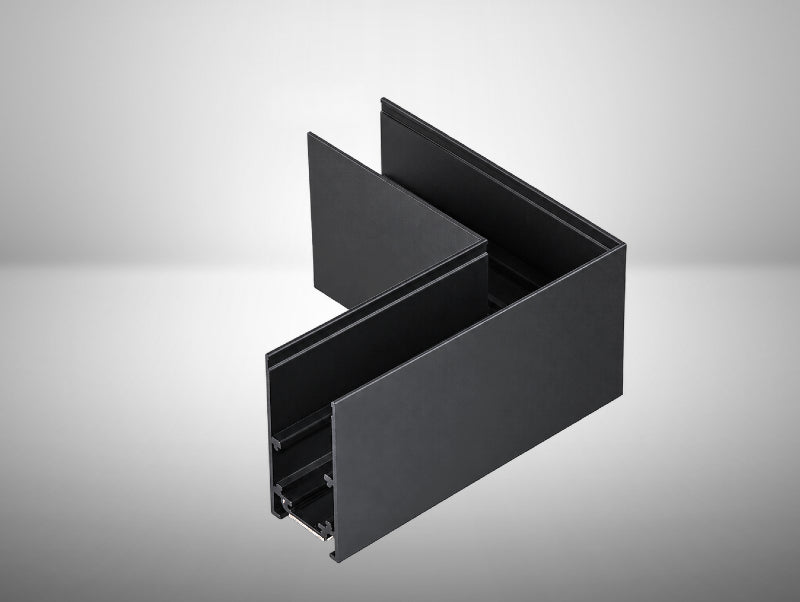 מחבר זוויתי לפס צבירה מגנטי על הטיח LINE של OMEGA בגימור שחור מט