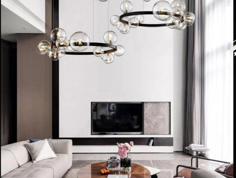 שתי מנורות תלייה SERF- בסלון