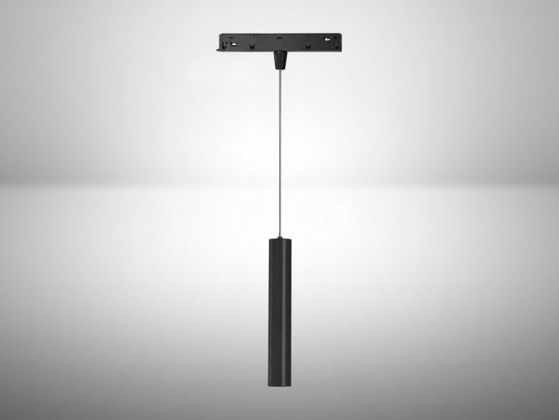 גוף תאורה צילינדר תלוי לפס מגנטי בצבע שחור מדגם LINE WIFI TUBE של OMEGA