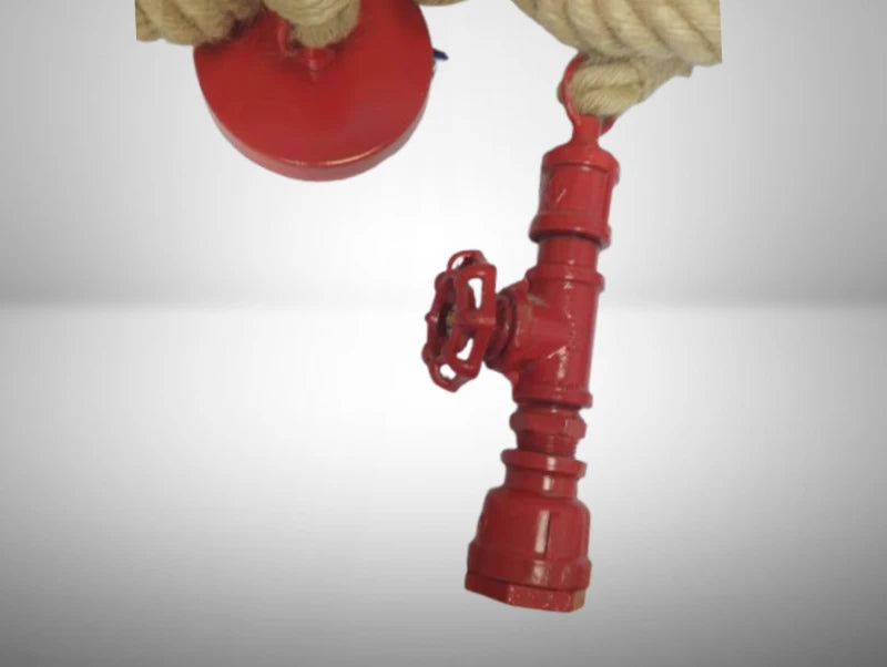 מנורת תלייה חבל הכוללת בית נורה שעשוי מצינור מתכת דקורטיבי עם ברז - תצוגה