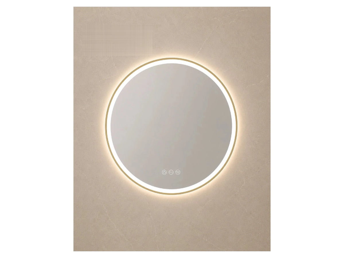 מראה עגולה LED מרחפת Hermes מסגרת זהב IP54 קוטר 80 ס"מ - LED Mirror באתר לדמרקט