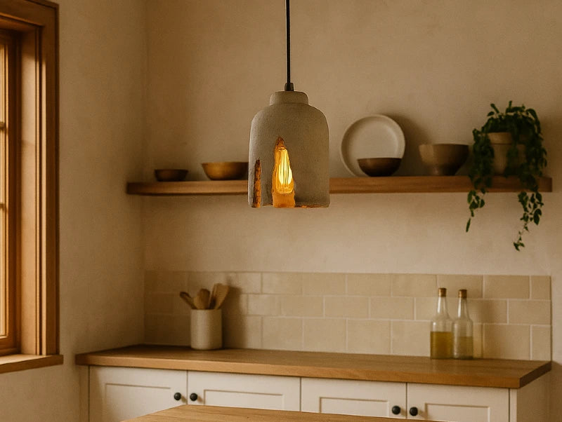 מנורת תלייה MUKY במטבח כפרי