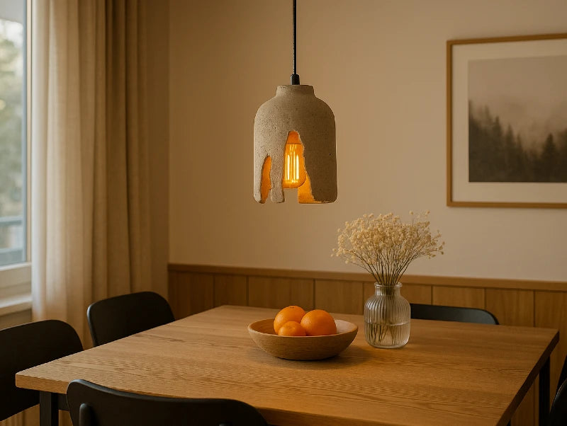 מנורת תלייה MUKY מעל פינת אוכל