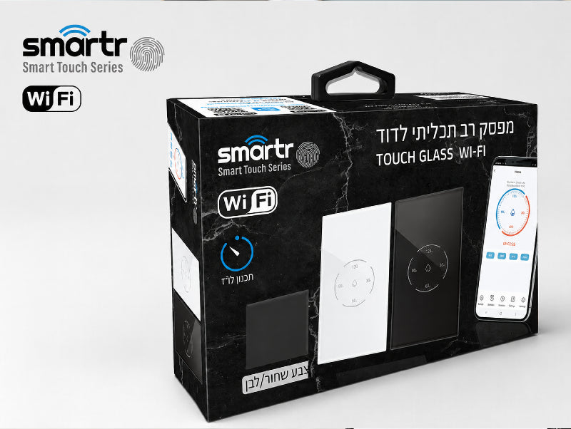 מפסק טיימר דוד אנכי TOUCH GLASS WIFI