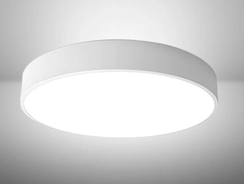 מנורת תקרה עגולה ולבנה ELEGANT מסוג Flush Mount המותקנת בצמוד לתקרה.