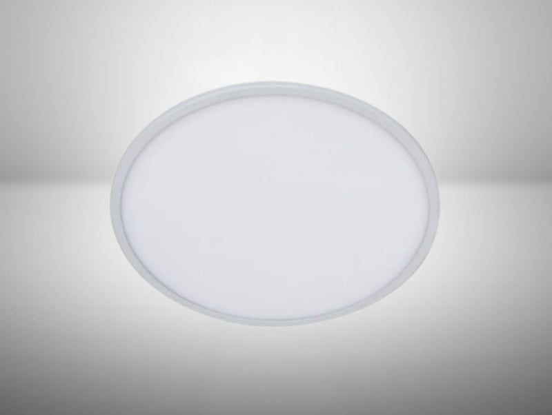 פאנל LED עגול לבן עם מסגרת דקה ופיזור אור אחיד
