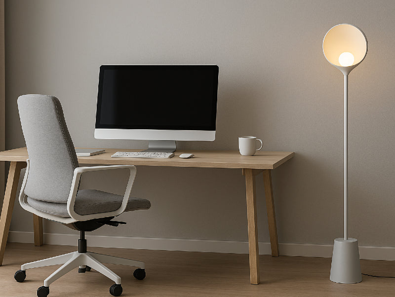 מנורת רצפה ALORA ליד שולחן משרדי