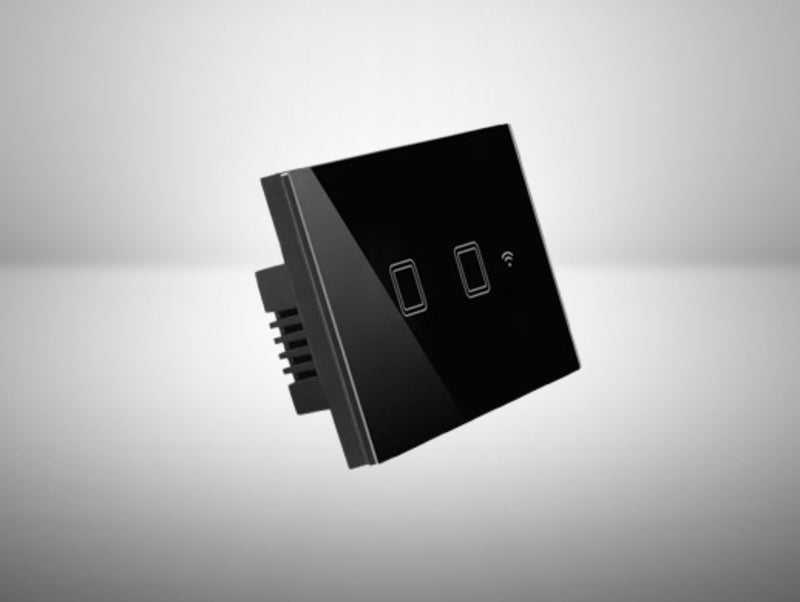 מפסק מחליף תאורה שחור 2 מתגים TOUCH WIFI