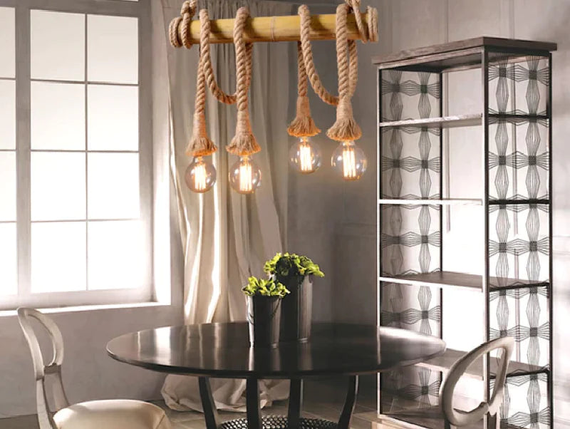 מנורת תלייה מסדרת NATURAL BAMBOO - תצוגה