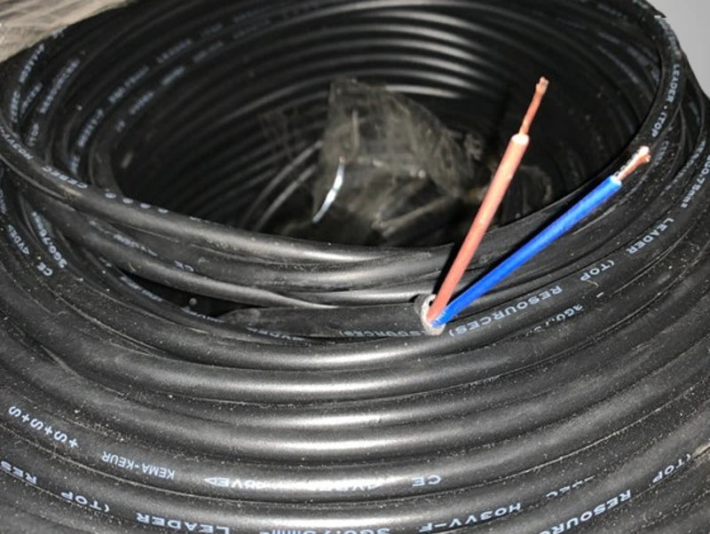 כבל חשמל דו גידי 0.75ממ שחור