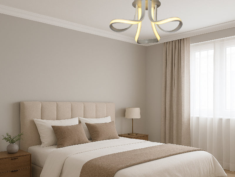 מנורת תקרה ELINA בחדר שינה