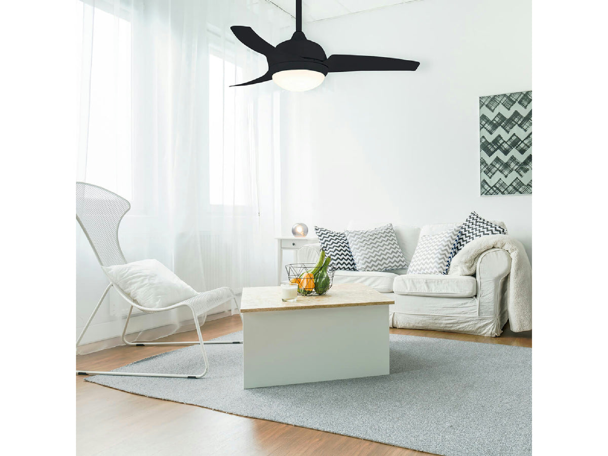 מאוורר תקרה "CCT 25W PARISLED 52 עם שלט-שחור - Flush Mount Ceiling Light