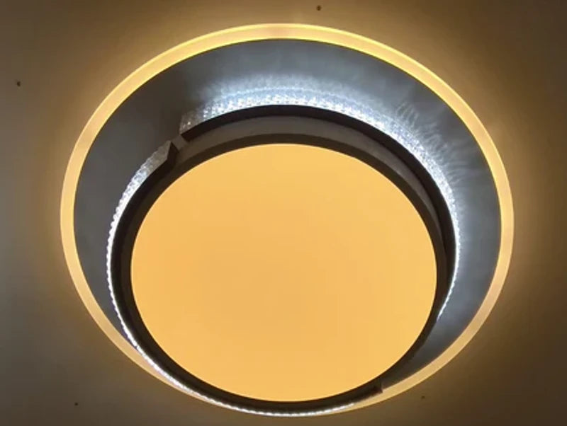 מנורה צמודת תקרה SUN + שלט + 3 גווני אור מובנים + דימר - תצוגה