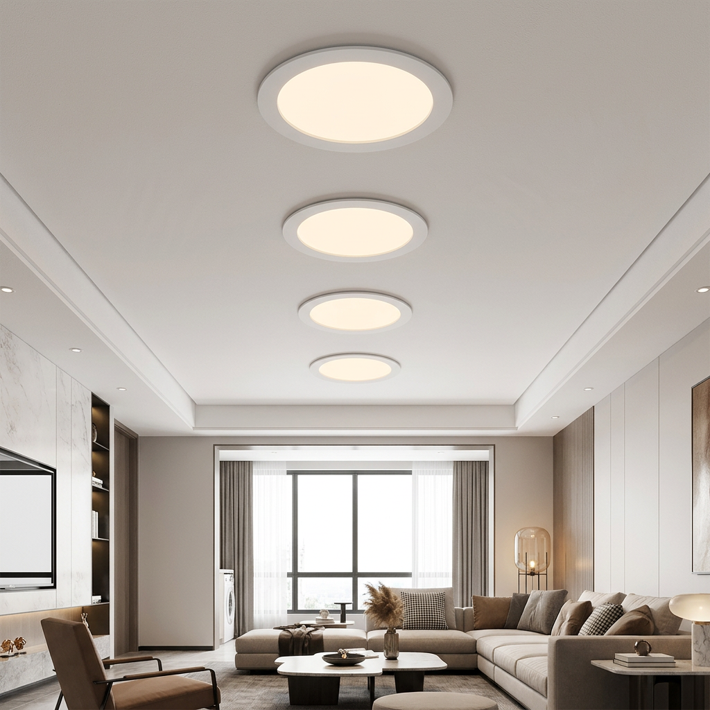 פאנל שקוע תקרה SLIDE CCT 25W Ø29 ס״מ מותקן בבית