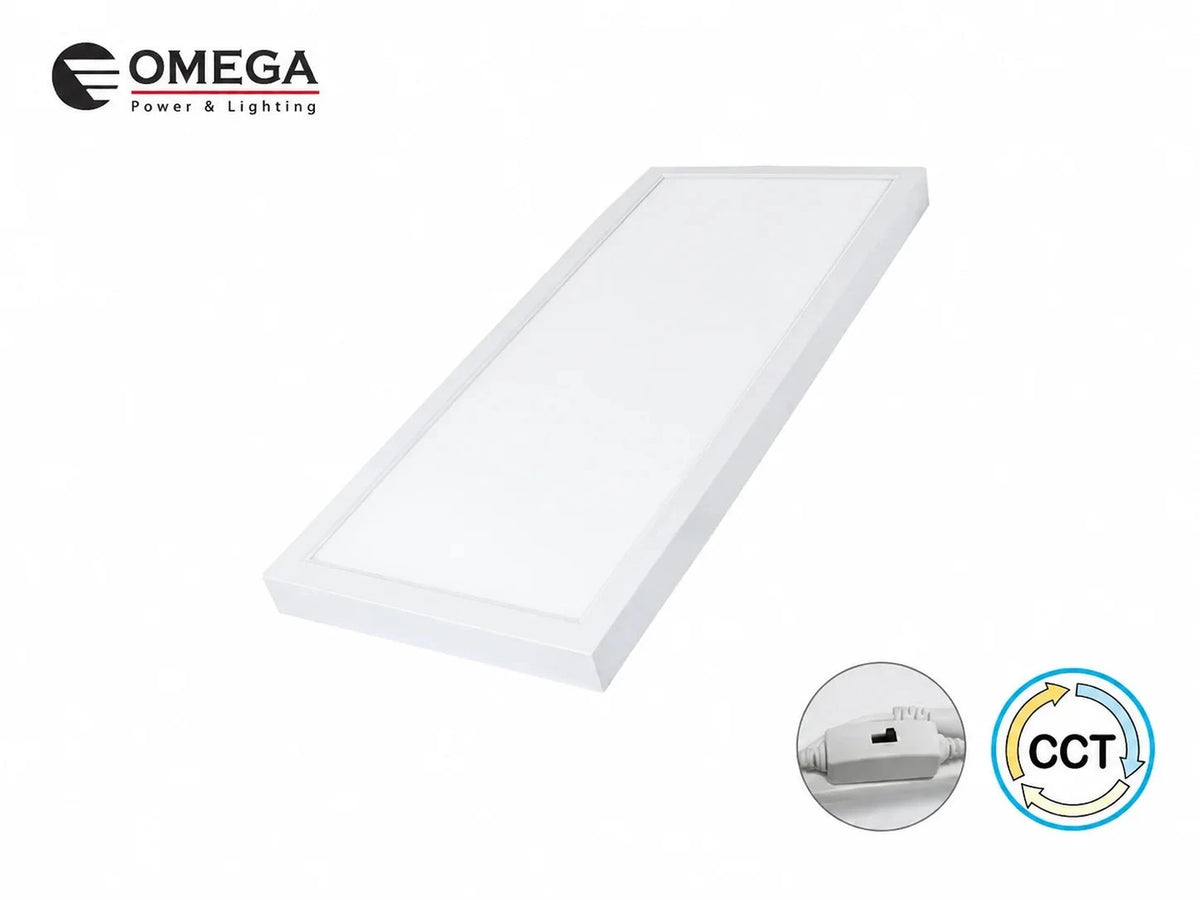 גוף תאורה SUPER LIGHT LED לבן של OMEGA במבנה מלבני דק