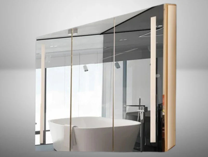מראה מוארת  משולבת ארון אמבטיה HOTEL - תצוגה