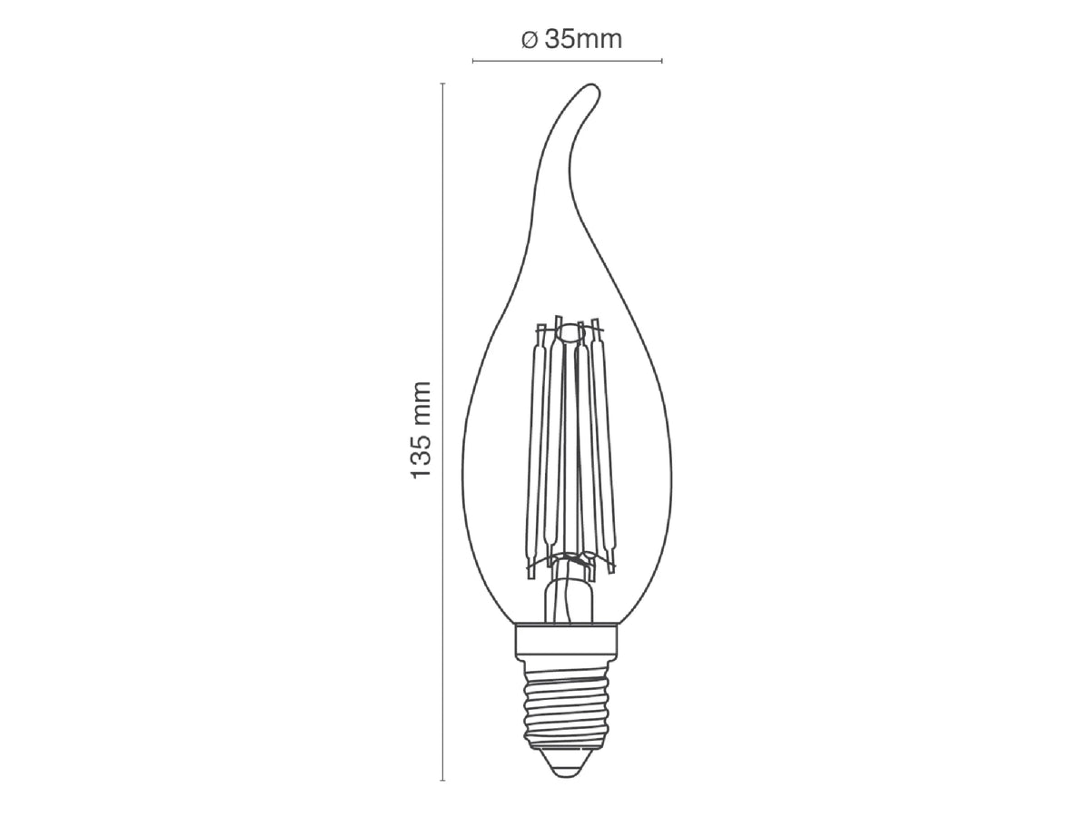 פילמנט לד נר טיפה 5W E14 2700K ניתן לעמעום - LED Bulbs באתר לדמרקט