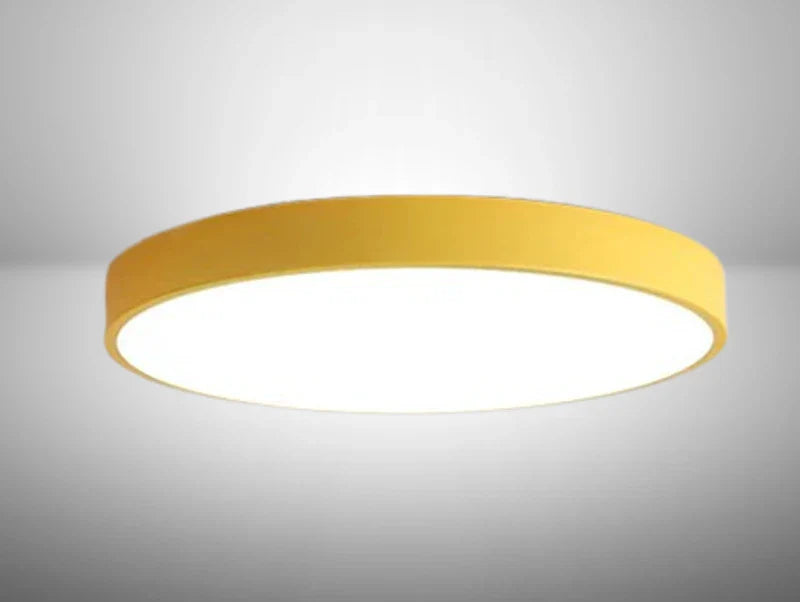 מנורה צמודת תקרה SLIM - בצבע צהוב - קוטר 80 - תצוגה